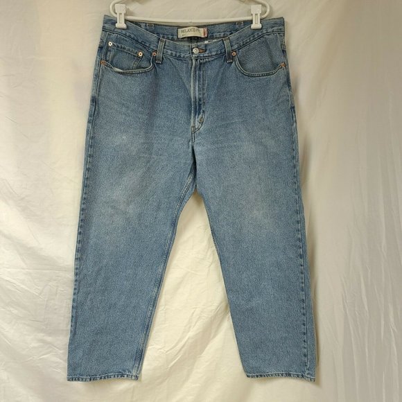 LEVIS 550 Mens 40x30 Relaxed Fit Straight Fit Medium Wash Denim Blue Jeans  - Picture 2 of 11